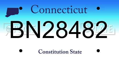 BN28482 Connecticut License Plate