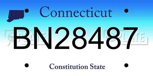 BN28487 Connecticut License Plate