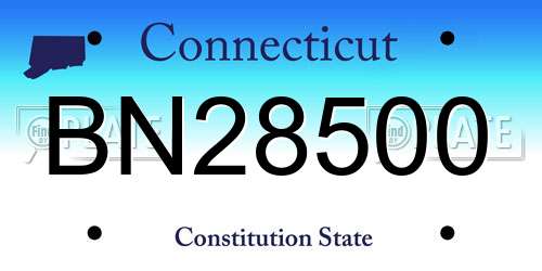 BN28500 Connecticut License Plate