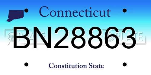 BN28863 Connecticut License Plate