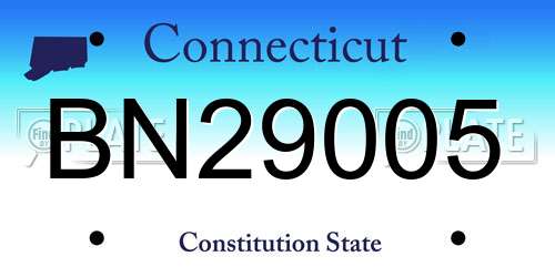 BN29005 Connecticut License Plate
