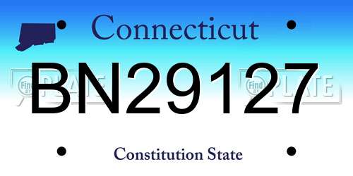 BN29127 Connecticut License Plate