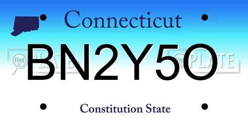 BN2Y5O Connecticut License Plate