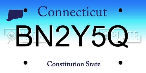 BN2Y5Q Connecticut License Plate