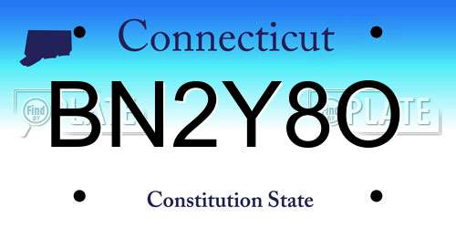 BN2Y8O Connecticut License Plate