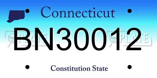 BN30012 Connecticut License Plate