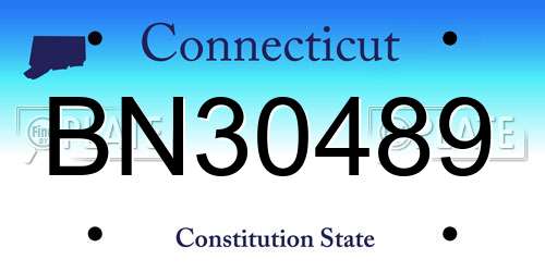 BN30489 Connecticut License Plate