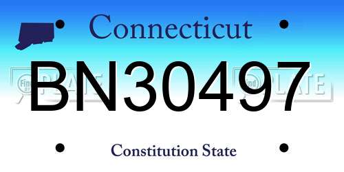 BN30497 Connecticut License Plate