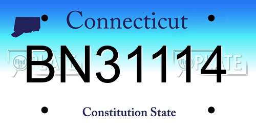 BN31114 Connecticut License Plate