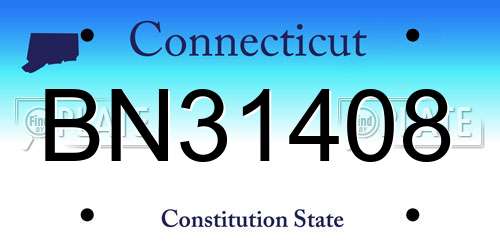 BN31408 Connecticut License Plate