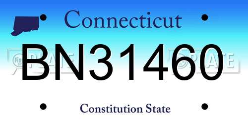 BN31460 Connecticut License Plate