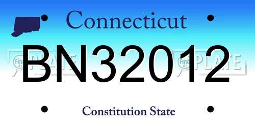 BN32012 Connecticut License Plate