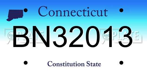 BN32013 Connecticut License Plate