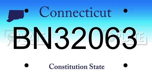 BN32063 Connecticut License Plate