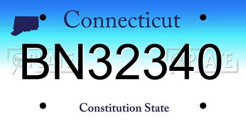 BN32340 Connecticut License Plate