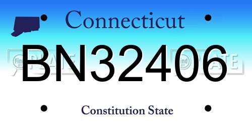 BN32406 Connecticut License Plate