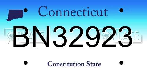 BN32923 Connecticut License Plate