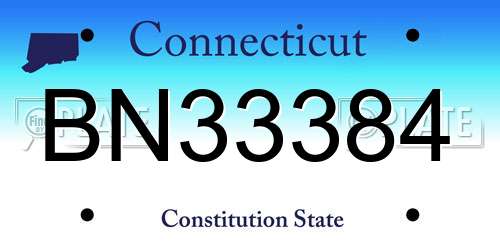 BN33384 Connecticut License Plate