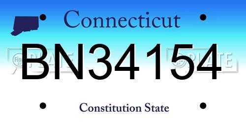 BN34154 Connecticut License Plate