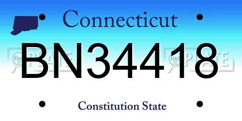 BN34418 Connecticut License Plate