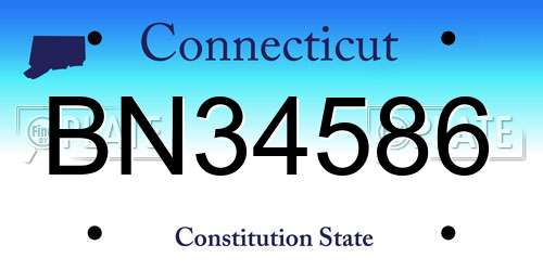 BN34586 Connecticut License Plate