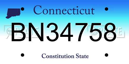 BN34758 Connecticut License Plate