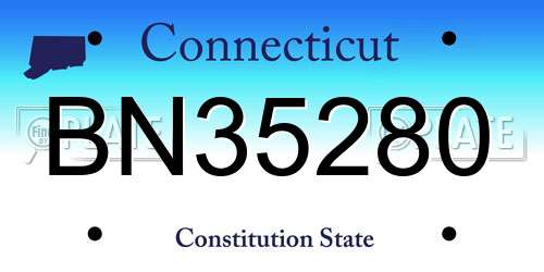 BN35280 Connecticut License Plate