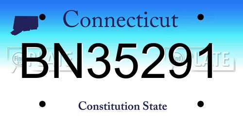BN35291 Connecticut License Plate