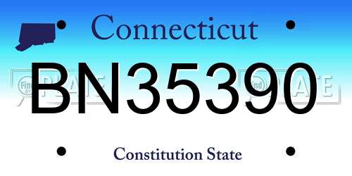 BN35390 Connecticut License Plate