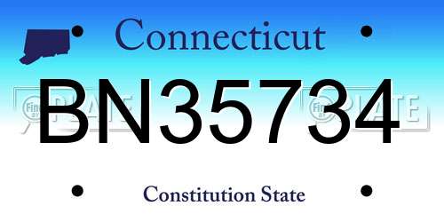 BN35734 Connecticut License Plate