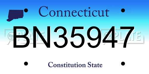 BN35947 Connecticut License Plate