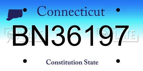 BN36197 Connecticut License Plate