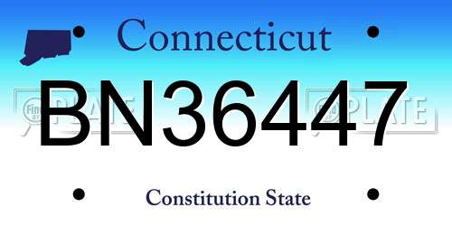 BN36447 Connecticut License Plate