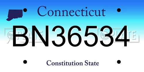 BN36534 Connecticut License Plate