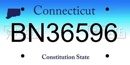 BN36596 Connecticut License Plate