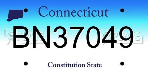 BN37049 Connecticut License Plate