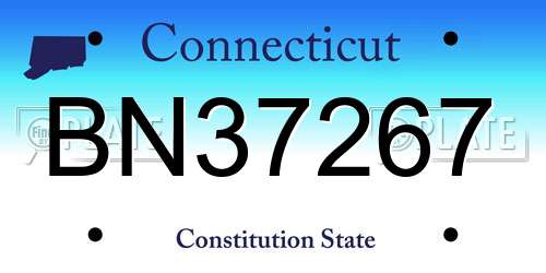 BN37267 Connecticut License Plate