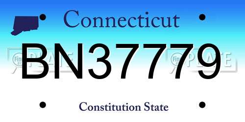 BN37779 Connecticut License Plate