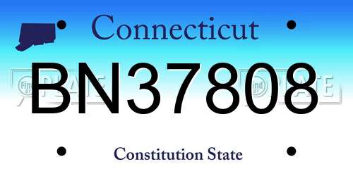 BN37808 Connecticut License Plate