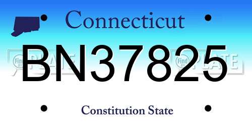 BN37825 Connecticut License Plate