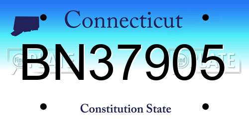 BN37905 Connecticut License Plate