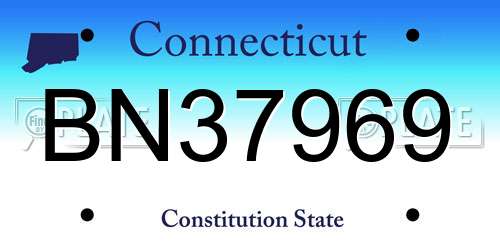 BN37969 Connecticut License Plate