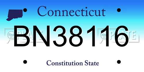 BN38116 Connecticut License Plate