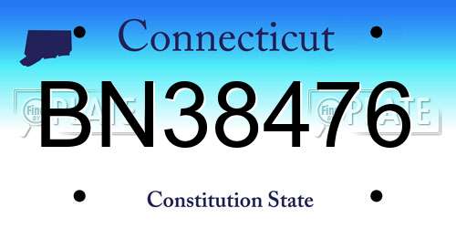 BN38476 Connecticut License Plate