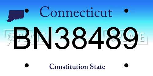 BN38489 Connecticut License Plate
