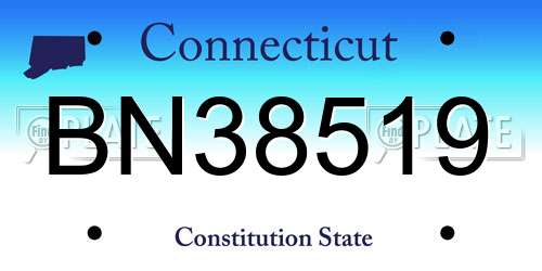 BN38519 Connecticut License Plate