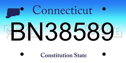BN38589 Connecticut License Plate