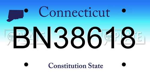 BN38618 Connecticut License Plate