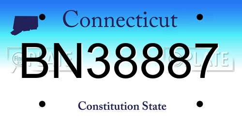 BN38887 Connecticut License Plate