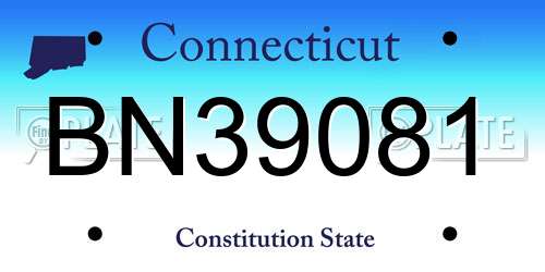 BN39081 Connecticut License Plate